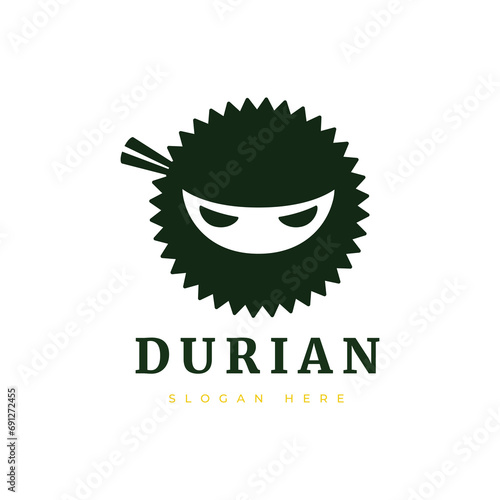 durian fruit delicious fresh asian food tropical tasty agriculture eco market modern logo design graphic vector
