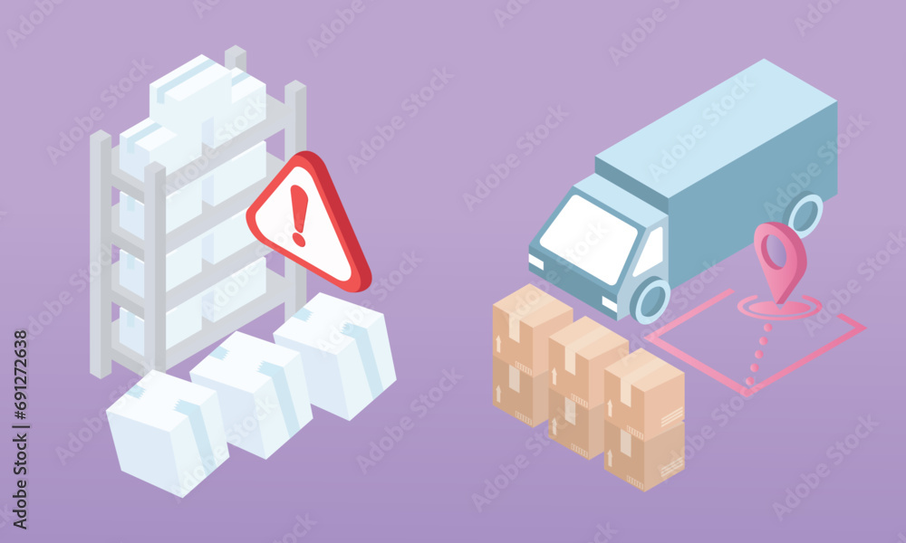 3d Don't know about stock, inaccurate information, difficult to check balance vs. easy to track information. There is no outstanding stock.3d vector icon for technology,business illustration.