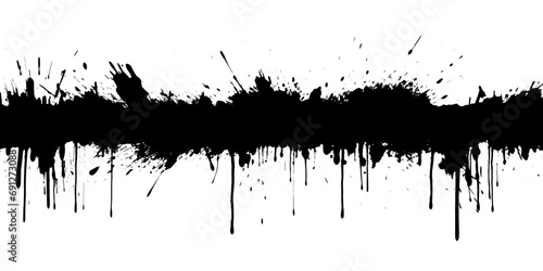 artistic texture of ink brush strokes, Isolated ink splashes and drops. Different handdrawn spray design, grunge splash