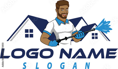 pressure washing power washing logo vector