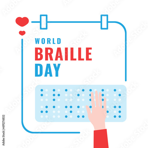 World Braille Day Vector Design Illustration