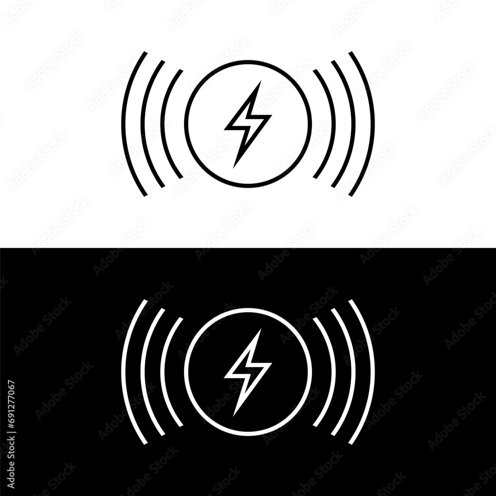Wireless charging pictogram icon vector Wireless charging pictogram icon vector