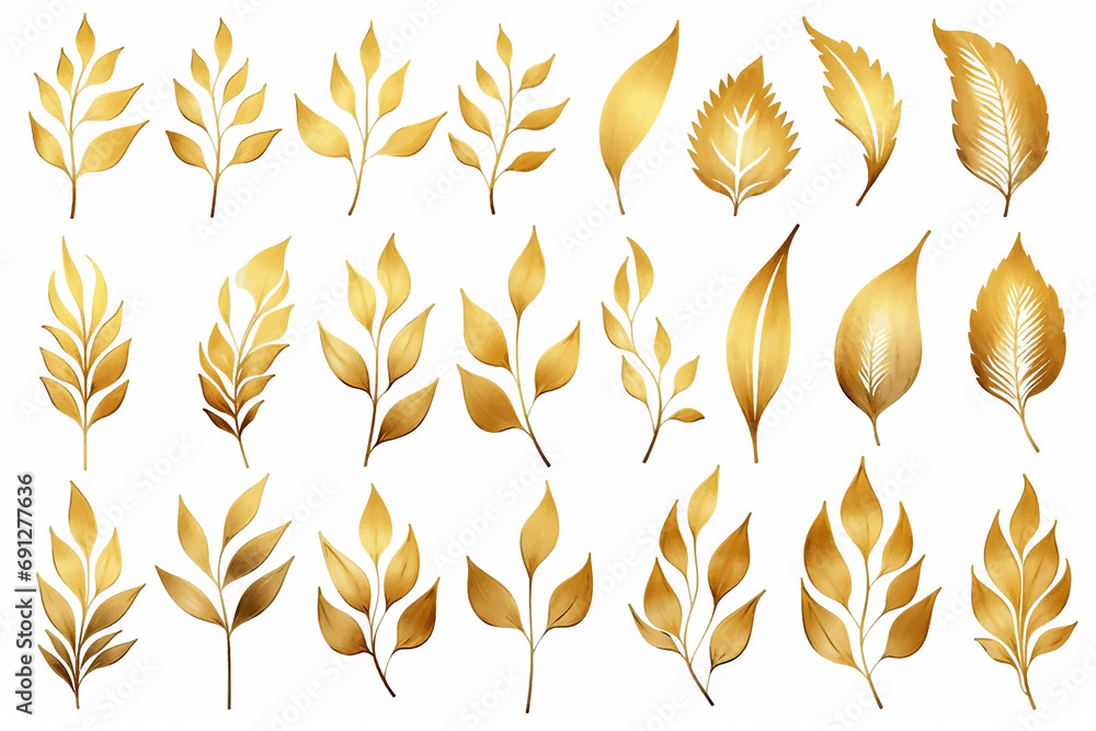 leaves nature green set design graphic seasonal plant silhouette floral collection organic illust leaves nature green set design graphic seasonal plant silhouette floral collection organic illust