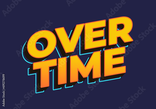 Over time. Text effect in 3D look. Yellow color