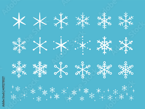 雪の結晶のベクターイラストセット