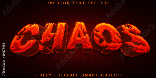 Orange Worn Chaos Vector Fully Editable Smart Object Text Effect