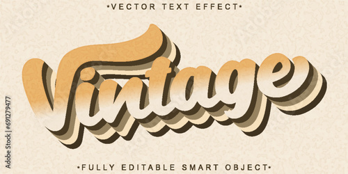 Brown Oldest Vintage Vector Fully Editable Smart Object Text Effect