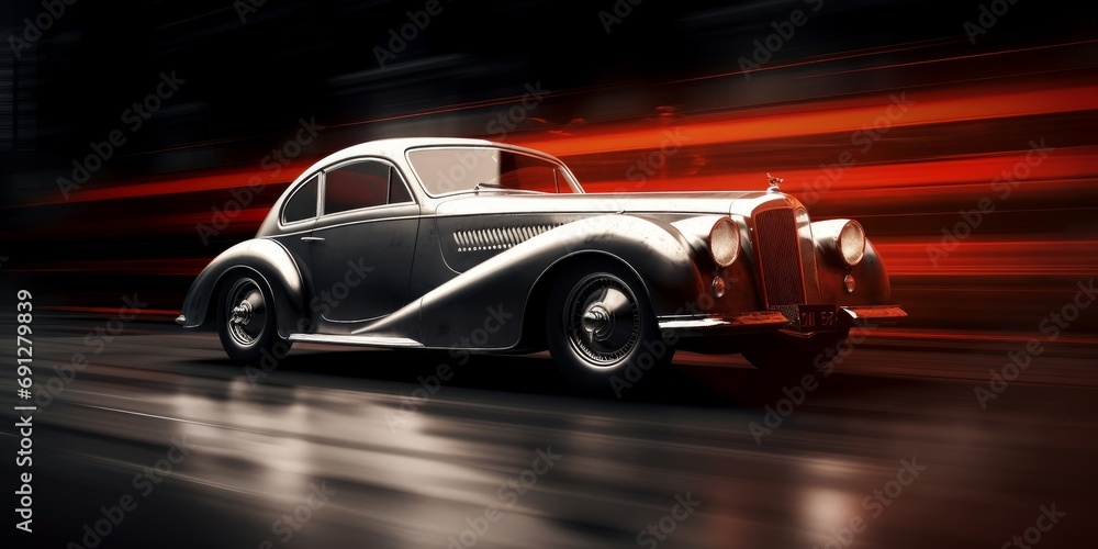 A sport vintage classic car. Life style concept. Race, speed, elegance theme. Generative AI