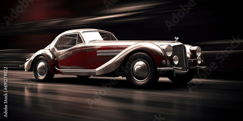 A sport vintage classic car. Life style concept. Race, speed, elegance theme. Generative AI © Sameer
