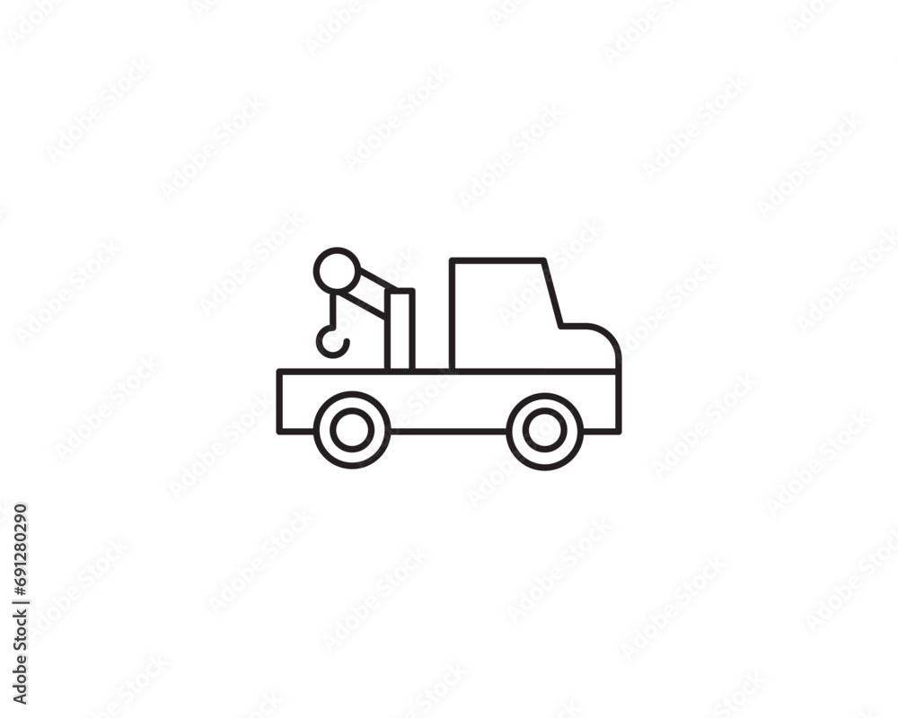 Crane truck icon vector symbol design illustration
