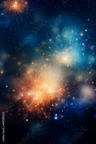 Colorful Fireworks Display in Night Sky © Blake