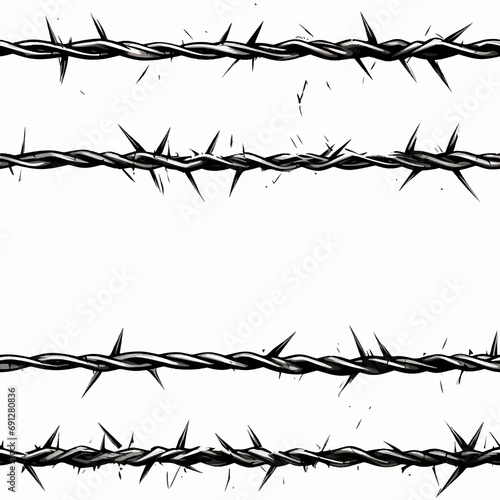 wire sharp barrier barbed metal safety fence border steel boundary protect security iron prison g photo