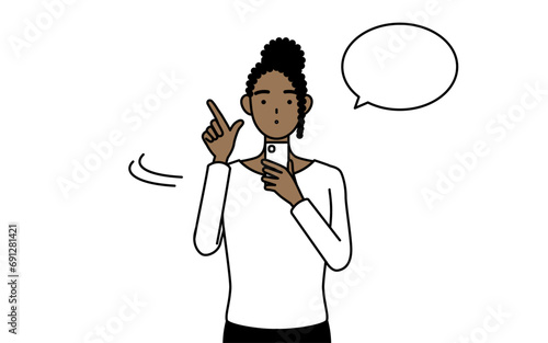 African-American woman operating a smartphone.