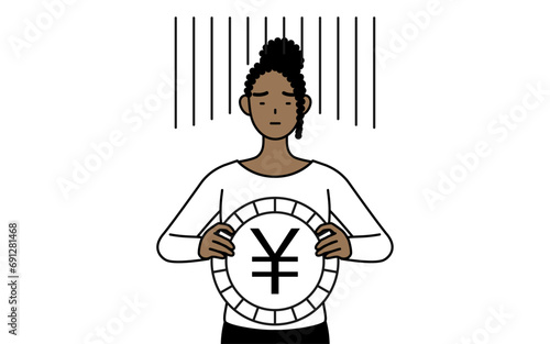 African-American woman an image of exchange loss or yen depreciation