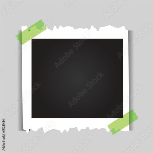 Vector illustration Collection Photo booth picture frames. Vintage white empty, instant photos and photographs strips Great for decorating banners or social media as old style photo templates