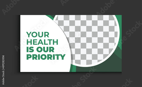 Daily Health Habits and fitness training, exercise YouTube thumbnail video template Vector design