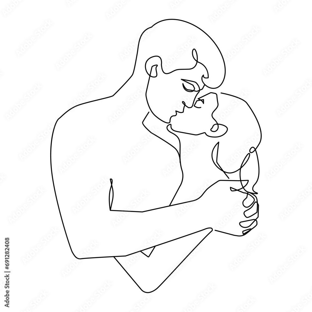Couple Trendy Line Art Drawing. One Line Couple Illustration. Minimalistic Black Lines Drawing. Continuous One Line Abstract Drawing. Modern Scandinavian Design. Vector EPS 10 Couple Trendy Line Art Drawing. One Line Couple Illustration. Minimalistic Black Lines Drawing. Continuous One Line Abstract Drawing. Modern Scandinavian Design. Vector EPS 10