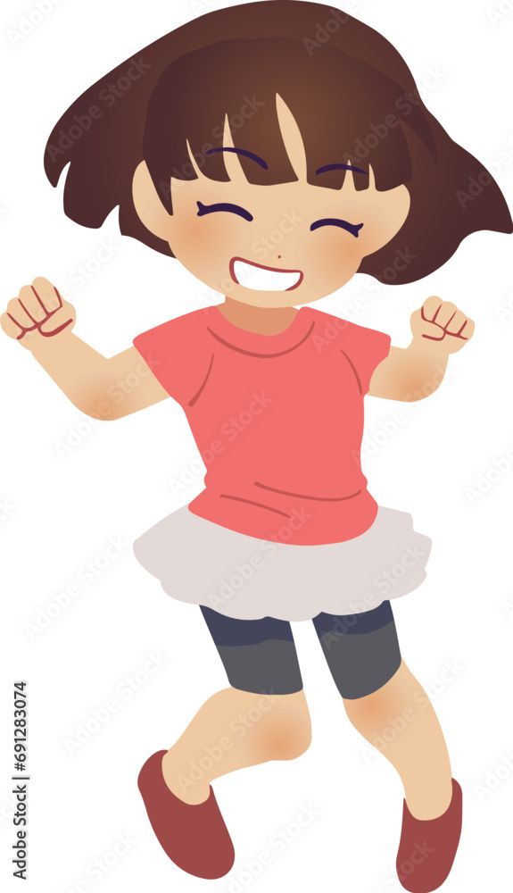 ジャンプする女の子のイラスト ジャンプする女の子のイラスト