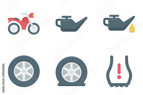 automotive flat icon set bundle 09
