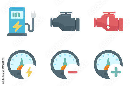 automotive flat icon set bundle 05
