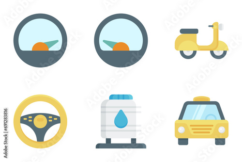 automotive flat icon set bundle 08
