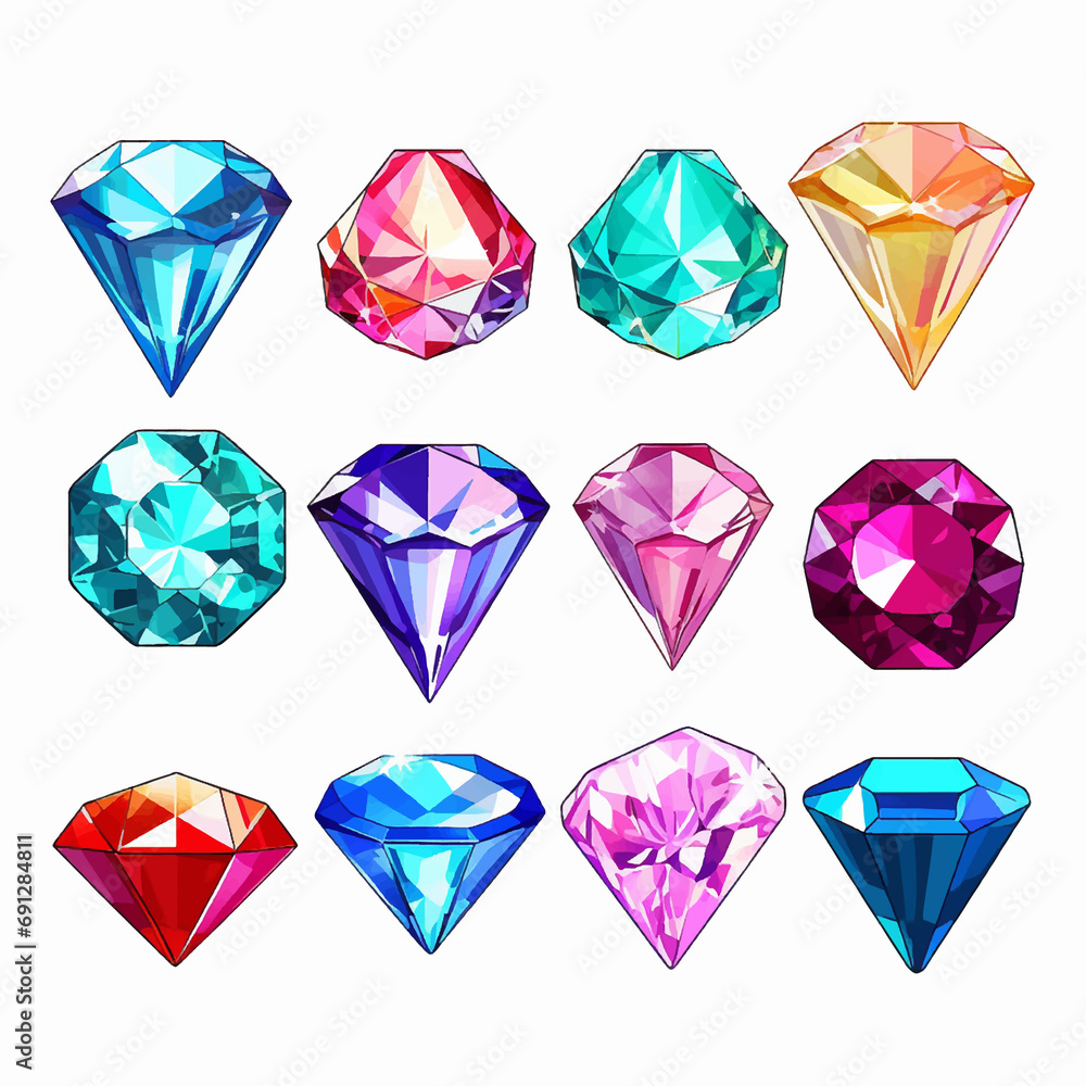 Fototapeta premium crystal jewelry jewel diamond gem gemstone stone set brilliant precious sapphire luxury vector tr