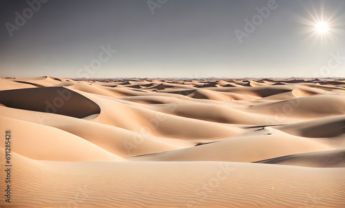 Sunny desert landscape  tranquil beauty