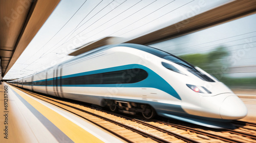 High speed trains in operation photo
