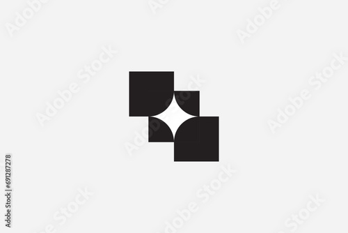 abstract Intersect logo design icon vector template