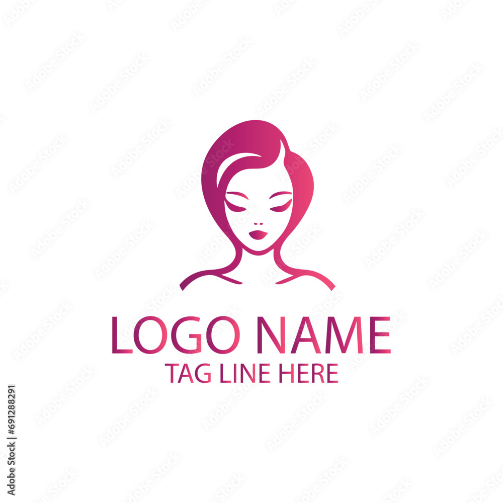 Free vector beauty girl logo template design