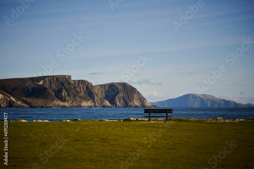 Irelands West on Achill Island. Bench with a sea view. © Christian