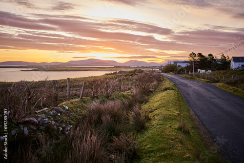 Irelands West on Achill Island. Sunrise on the East Coast.