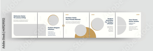 Social media carousel post template,  real estate carousel template for instagram, eps vector illustration
