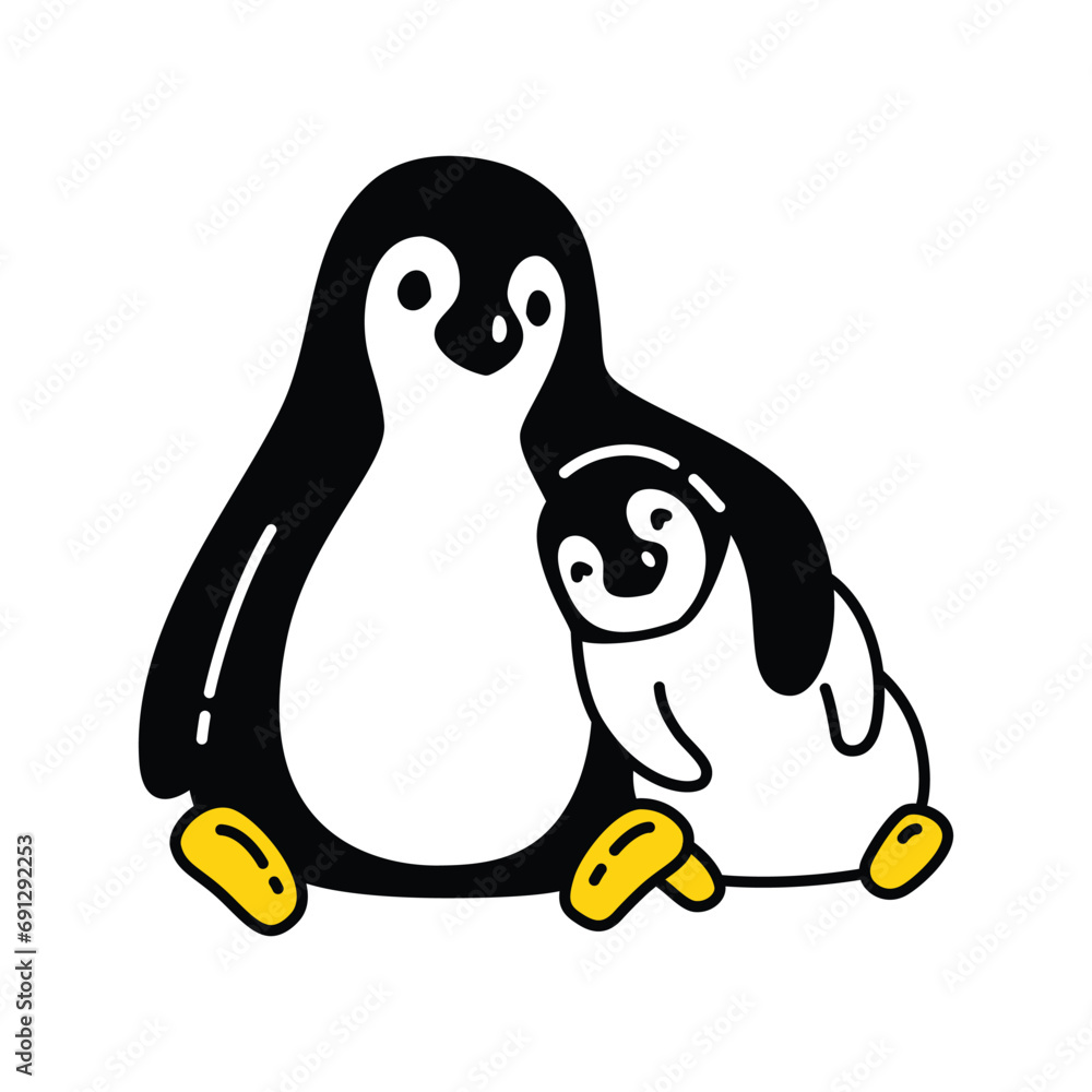 penguin vector sitting hug bird family baby kid cartoon character icon doodle logo illustration symbol design isolated penguin vector sitting hug bird family baby kid cartoon character icon doodle logo illustration symbol design isolated