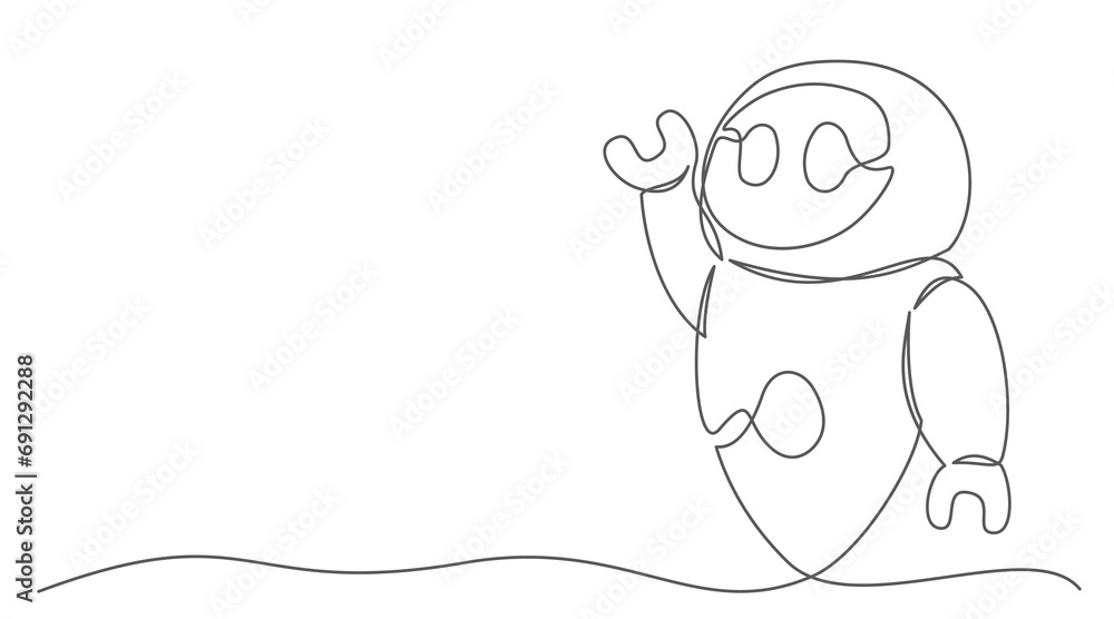 Obraz premium AI One line drawing isolated on white background