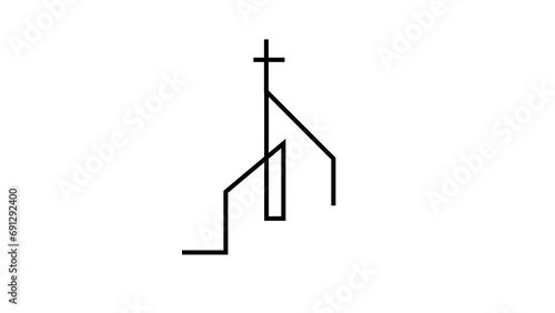 Church Line Animation logo icon design illustration
