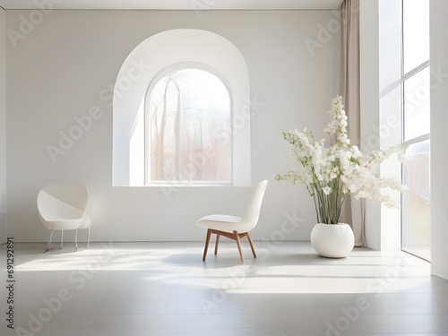  White Elegance - Modern Living Room in Clean and Serene Tones 