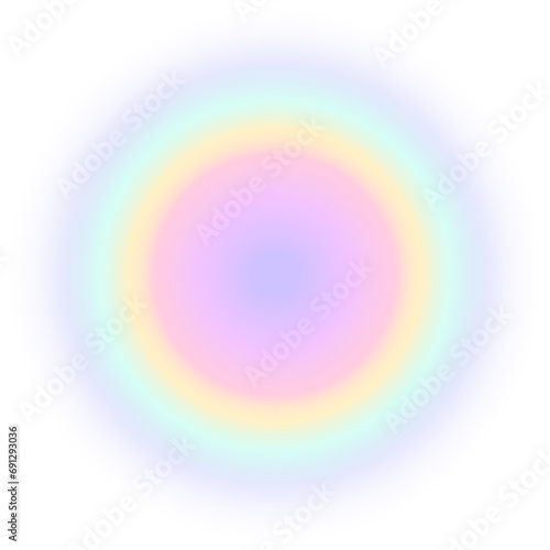 Pastel blurry gradient aura circle,colorful round shape design element for decoration,cut out, png isolated on transparent background.