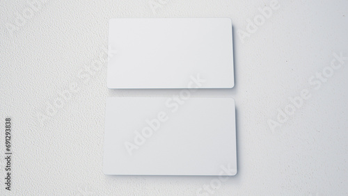 3D rendered Business card mock up with front and back. Empty mockup for Presentation on isolated Light Grey background