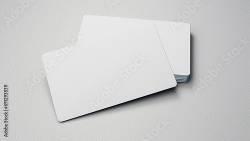 3D rendered Business card mock up with front and back. Empty mockup for Presentation on isolated Light Grey background