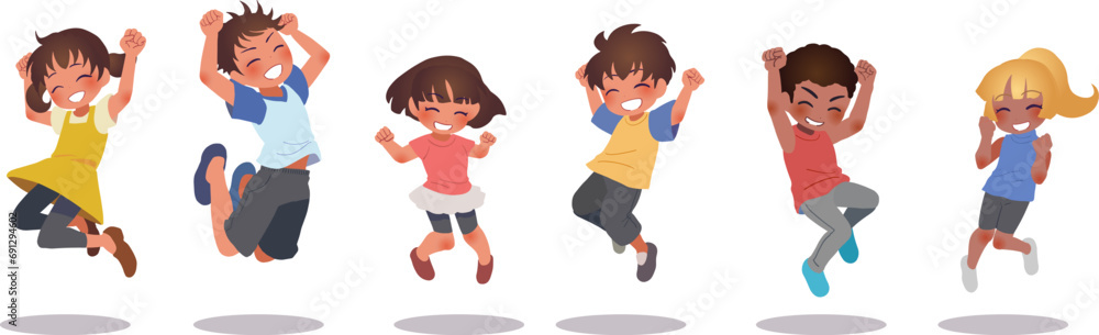 ジャンプする子供たちのイラスト ジャンプする子供たちのイラスト
