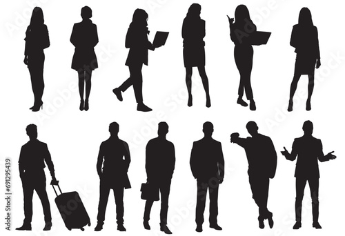 silhouettes of business people