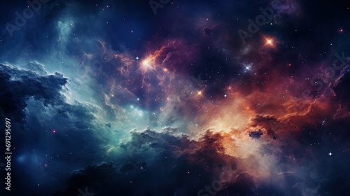 Abstract Colorful Galaxy Print Texture Background © Custom Media