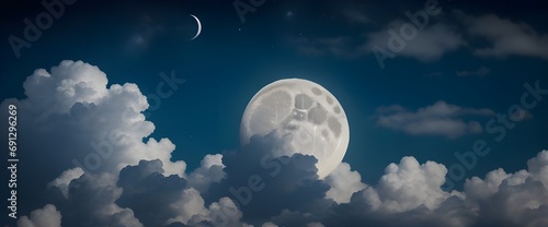 moon over sky clouds