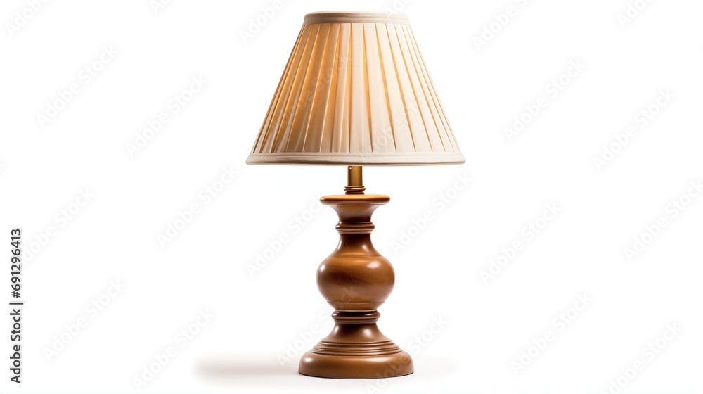 A table lamp with a white shade illuminating the room.
A table lamp with a white shade illuminating the room.