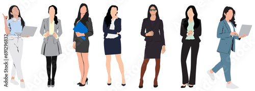 set of businesswomen