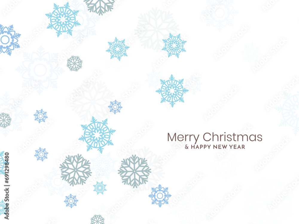 Merry Christmas festival decorative snowflakes celebration card design