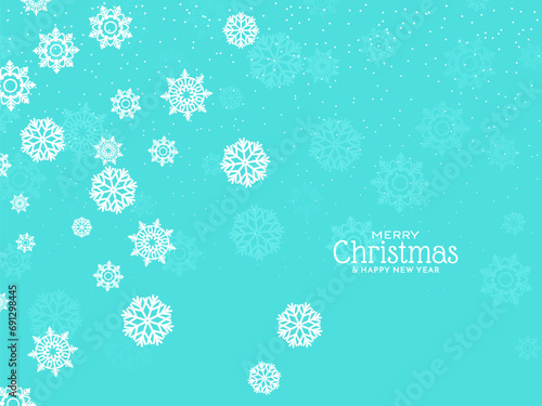Modern Merry Christmas festival snowflakes decorative card design