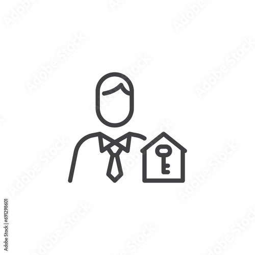 Realtor avatar line icon