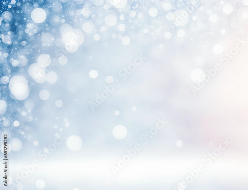 Winter themed blurred background serving as backdrop for an template concept. Generative AI. © Alena